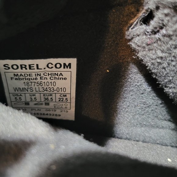 Sorel Whitney Womens Size 5.5 Black Patent Leather Lace Up Snow Boots. NEW - Picture 10 of 10